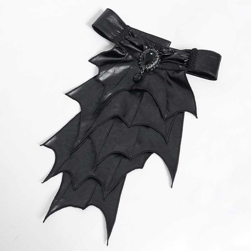 DEVIL FASHION Men's Gothic Stand Collar Puff Sleeved Batlike Shirt