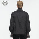 DEVIL FASHION Men's Gothic Stand Collar Puff Sleeved Lace Splice Shirt
