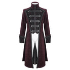 DEVIL FASHION Men's Gothic Stand Collar Red Swallow-tailed Coat