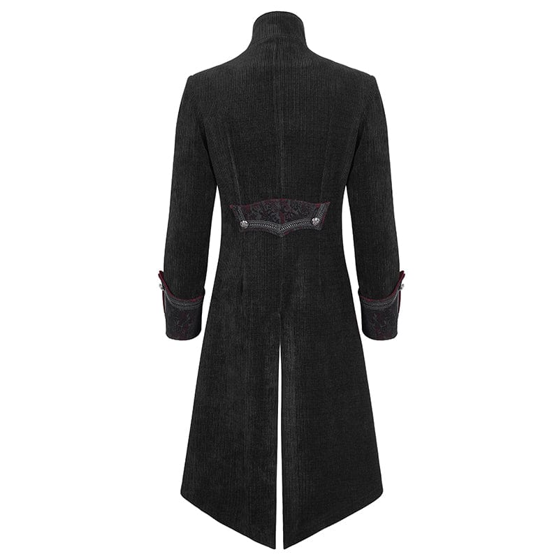 DEVIL FASHION Men's Gothic Stand Collar Swallow-tailed Coat