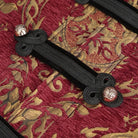 DEVIL FASHION Men's Gothic Stand Collar Totem Embroidered Waistcoat Red