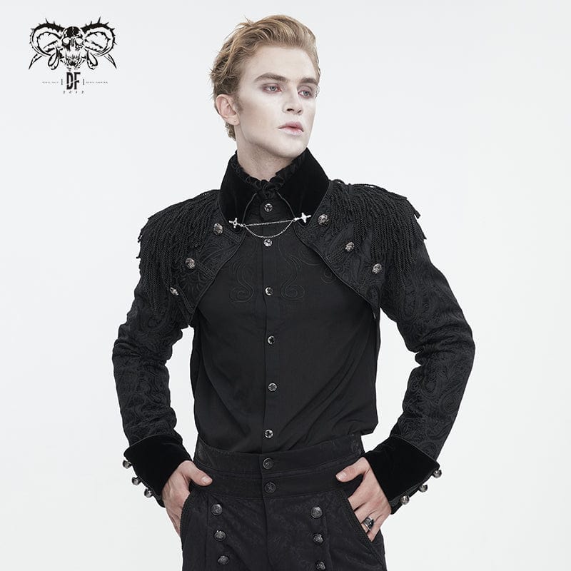 DEVIL FASHION Men's Gothic Tassels Swallow-tailed Jacket