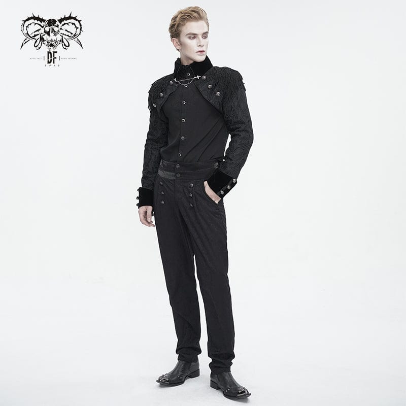DEVIL FASHION Men's Gothic Tassels Swallow-tailed Jacket