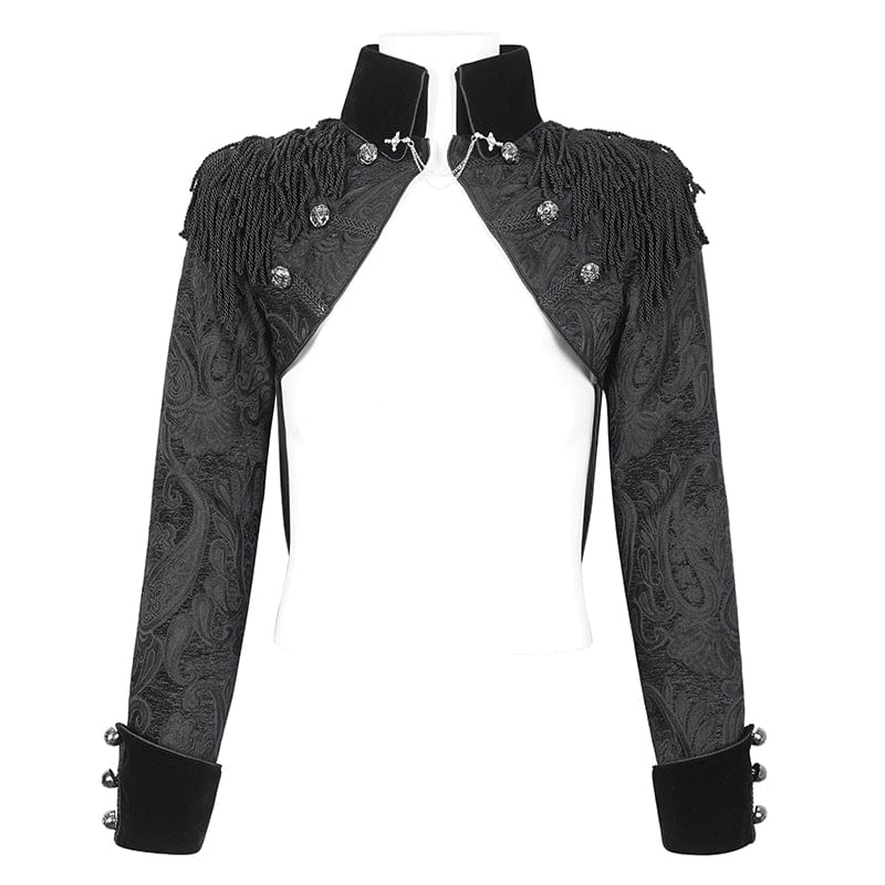 DEVIL FASHION Men's Gothic Tassels Swallow-tailed Jacket