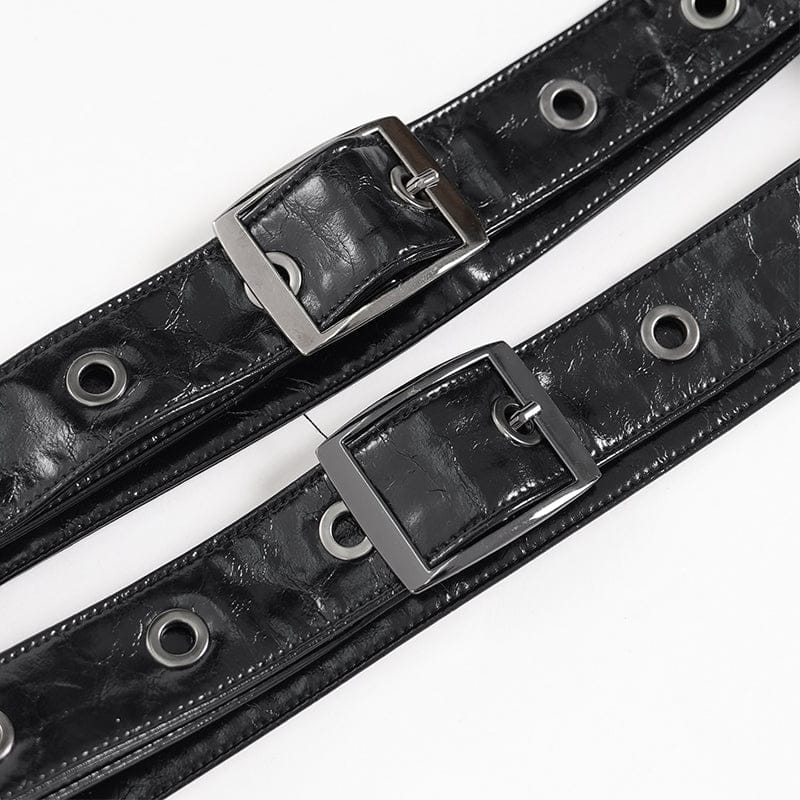 DEVIL FASHION Men's Punk Asymmetric Buckle-up Straps Body Harness