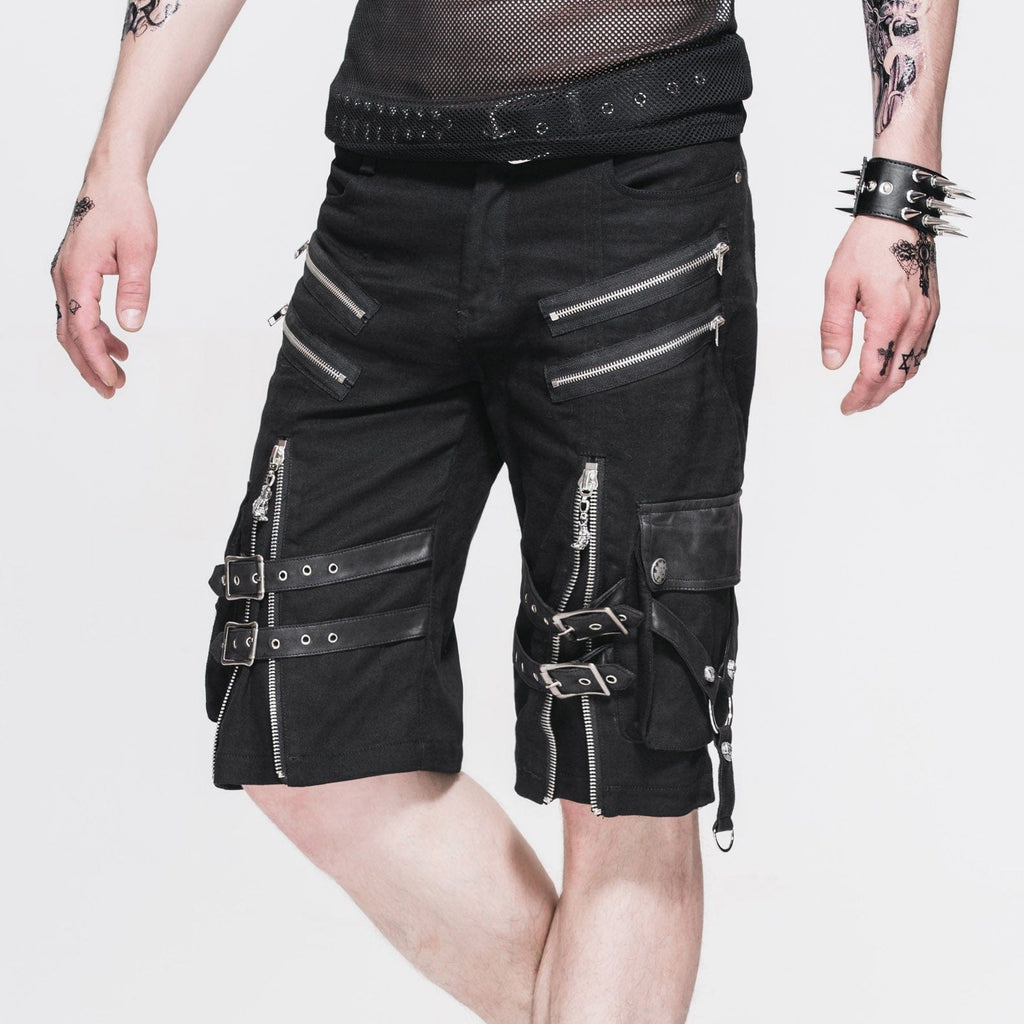 DEVIL FASHION Men's Punk Bermuda Shorts