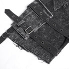DEVIL FASHION Men's Punk Big-pocket Distressed Pants with Chain