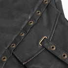 DEVIL FASHION Men's Punk Big Pockets Eyelet & Rivet Pants with Detachable Legs