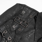 DEVIL FASHION Men's Punk Buckle Strap Chained Shirt