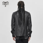 DEVIL FASHION Men's Punk Buckle Strap Chained Shirt