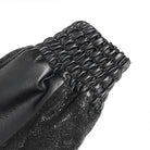 DEVIL FASHION Men's Punk Buckle Strap Faux Leather Splice Coat