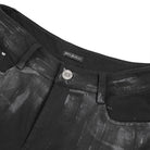 DEVIL FASHION Men's Punk Buckle Strap Pleated Pants