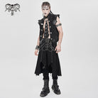 DEVIL FASHION Men's Punk Buckle Strap Ring&Chain Necktie Choker