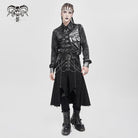 DEVIL FASHION Men's Punk Buckle Strap Ring&Chain Necktie Choker