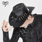 DEVIL FASHION Men's Punk Bullet Skull Studded Hat