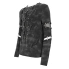DEVIL FASHION Men's Punk Cutout Rivets Chained Shirt