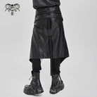 DEVIL FASHION Men's Punk D-ring Multi-zippered Buckle-up Skirt