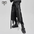 DEVIL FASHION Men's Punk D-ring Multi-zippered Buckle-up Skirt