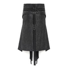DEVIL FASHION Men's Punk D-ring Multi-zippered Buckle-up Skirt