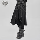 DEVIL FASHION Men's Punk Eyelet Buckle-up Chained Skirt