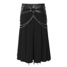 DEVIL FASHION Men's Punk Eyelet Buckle-up Chained Skirt