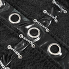 DEVIL FASHION Men's Punk Eyelet Chained Faux Leather Splice Shirt