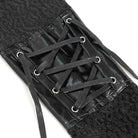 DEVIL FASHION Men's Punk Eyelet Chained Faux Leather Splice Shirt