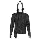 DEVIL FASHION Men's Punk Eyelet Strap Irregular Hoodie