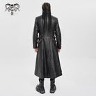 DEVIL FASHION Men's Punk Eyelet Strappy Zip Coat Black-Red