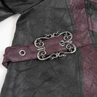 DEVIL FASHION Men's Punk Eyelet Strappy Zip Coat Black-Red