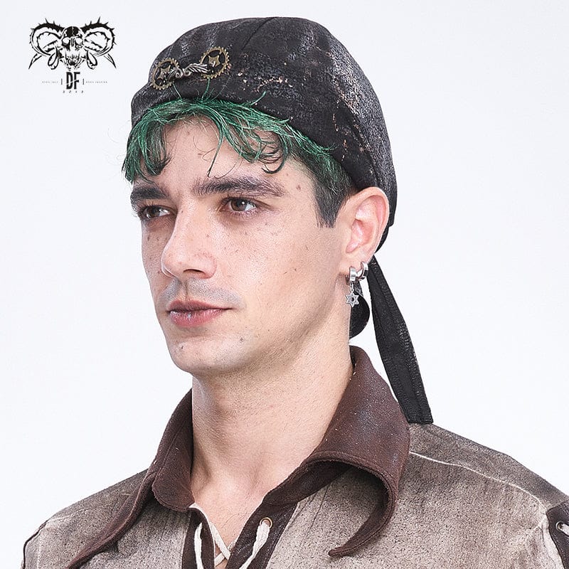 DEVIL FASHION Men's Punk Gear Lace-up Beanie