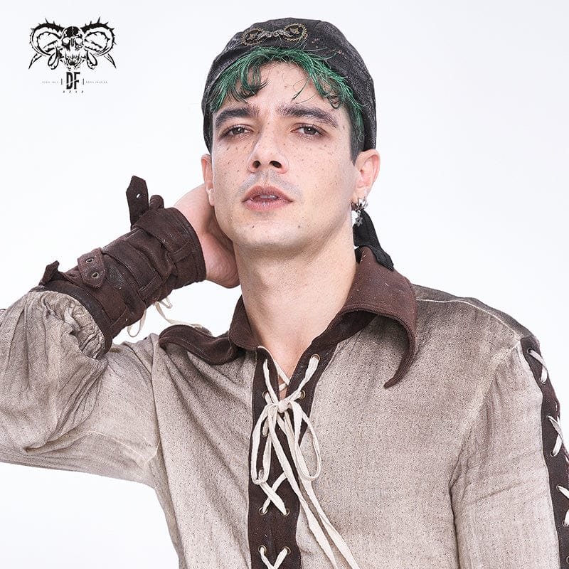 DEVIL FASHION Men's Punk Gear Lace-up Beanie