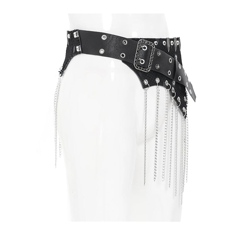 DEVIL FASHION Men's Punk Irregular Chains Belt