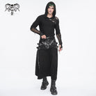 DEVIL FASHION Men's Punk Lace-up Mesh Splice Hoodies