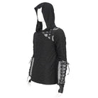 DEVIL FASHION Men's Punk Lace-up Mesh Splice Hoodies