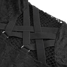 DEVIL FASHION Men's Punk Lace-up Mesh Splice Hoodies