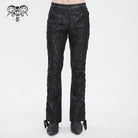 DEVIL FASHION Men's Punk Lace-up Totem Printed Flared Pants
