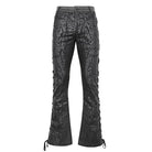 DEVIL FASHION Men's Punk Lace-up Totem Printed Flared Pants