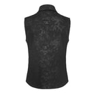 DEVIL FASHION Men's Punk Layered Buckle-up Straps Turn-down Collar Top