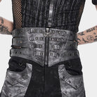 DEVIL FASHION Men's Punk Layered Rivets Zip  Girdle