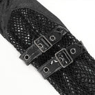 DEVIL FASHION Men's Punk Mesh Splice Lace-up Chained Shirt