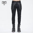 DEVIL FASHION Men's Punk Multi-buckle Distressed Pants