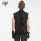 DEVIL FASHION Men's Punk Multi-chain Distressed Vest