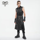 DEVIL FASHION Men's Punk Multi-chain Distressed Vest