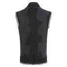 DEVIL FASHION Men's Punk Multi-chain Distressed Vest