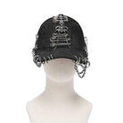 DEVIL FASHION Men's Punk Ring Safety Pin Chained Hat