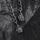 DEVIL FASHION Men's Punk Ripped Chained Hoodie