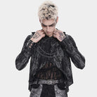 DEVIL FASHION Men's Punk Ripped Chained Hoodie