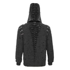DEVIL FASHION Men's Punk Ripped Pleated Hexagram Printed Coat