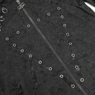 DEVIL FASHION Men's Punk Ripped Pleated Hexagram Printed Coat